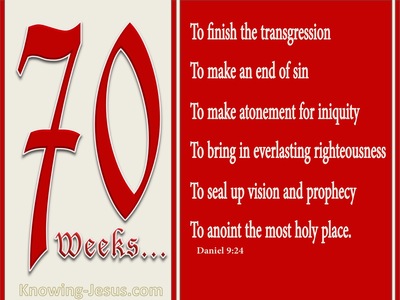 Daniel 9:24 Seventy Weeks Have Been Decreed For Your People (red)